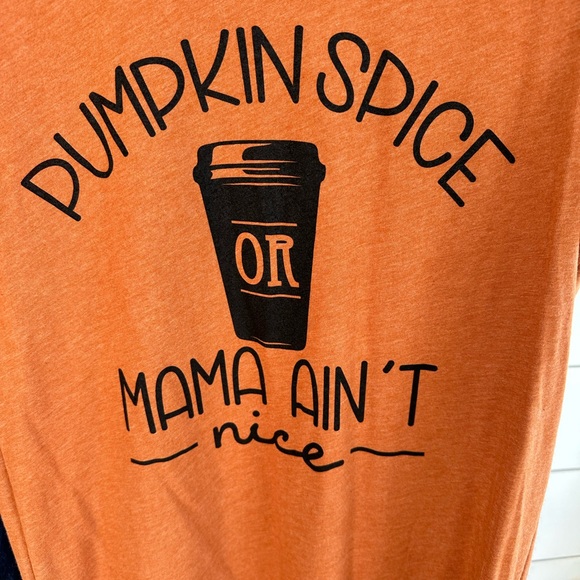 Heather Autumn Pumpkin Spice Coffee Tee T-Shirt - Picture 3 of 4